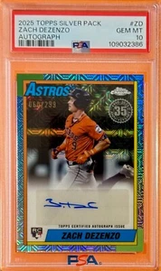 Paquete plateado Topps Serie 1 2025 cromo 90CA-ZD Zach Dezenzo radiocontrol automático/299 PSA 10 - Imagen 1 de 2