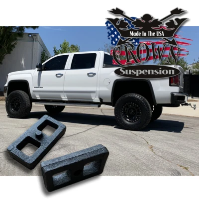 1" Rear Leveling Lift Blocks For Chevrolet Silverado GMC Sierra HD Steel Kit - Image 1 of 2