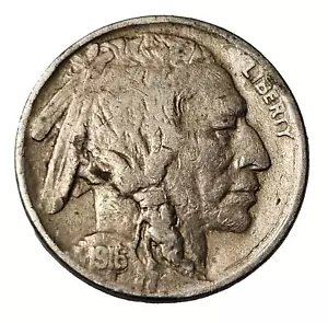 1916 5C Buffalo Nickel Fine-KM 134-FREE USA SHIP-FN - Picture 1 of 2
