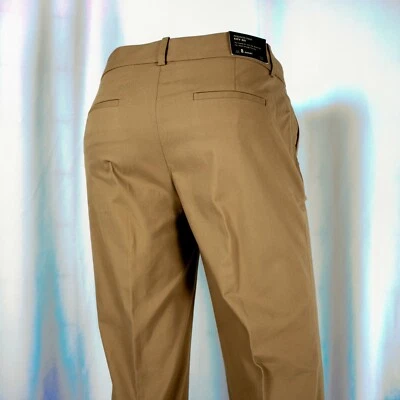 J. CREW New Camel Brown Solid Cotton Blend Women Flat Dress Pants Size 8P Petite - Image 1 of 4