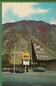 Vintage Utah UT Postcard Holly's Sage Inn Motel Restaurant Springville Car - Picture 1 of 4