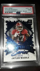 2021 Leaf Championship Series Football JAYLEN WADDLE 35/35 BLUE PSA 9 - Bild 1 von 2