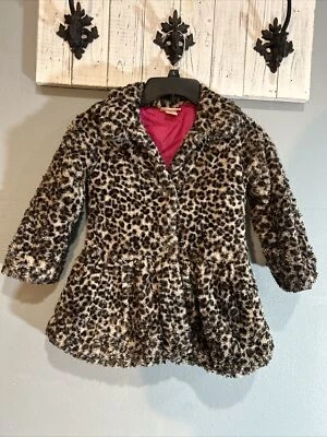 Chaqueta Larga Juicy Couture Talla-6 Niñas Guepardo Volantes Difusos en la Parte Inferior Leopardo Foto 1 de 4