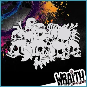 Skull Stack #6 - Modello di stencil aerografo riutilizzabile - Foto 1 di 4