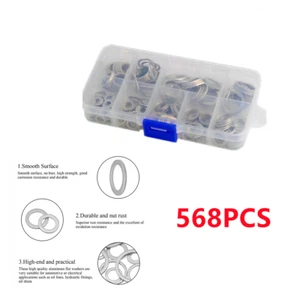 568Pcs Automotive Metric Oil Drain Plug Aluminum Flat Washer Assortment Kit - Picture 1 of 4