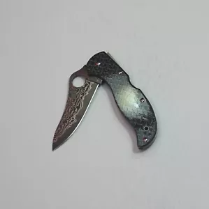 ⁶Rare NEW Numbered C90GFPD Exclusive SPYDERCO Damascus Stretch Black Nishijin - Picture 1 of 9