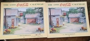2 Original 1999 Coca-Cola Calendars by Jim Harrison w/ Frameable Prints - Picture 1 of 3