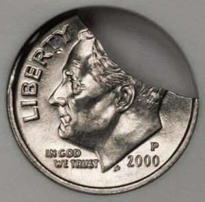 2000 ANACS MS63 Large Clip Rim Clip Dime Mint Error Great Eye Appeal - Picture 1 of 4