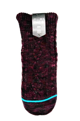 Stance Mens Habitat Burgundy Slipper Crew Socks Heavy Cushion Size Small Sherpa - Image 1 of 4