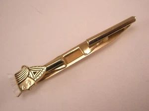 Crowned King's Head Sword Vintage LARGE SWANK Tie Bar Clip queen royal family - Picture 1 of 5