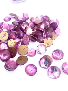 13mm 144 Vintage Round Glass Pink Faded Cabochon Stone Gemstone. West Germany - Picture 1 of 3
