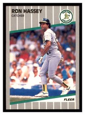 1989 Fleer #9 RON HASSEY Oakland Athletics ~D8I