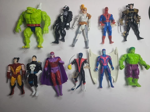 Marvel Xmen X Force & More Vintage Action Figures Toybiz 1990s Lot of 11 au2 Cover