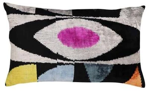 Canvello Handmade Abstract Design Velvet Throw Pillow - 16" X 24" - Picture 1 of 9