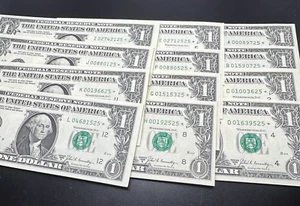 TWELVE NOTE DISTRICT SET 1969B $1 *STAR* FEDERAL RESERVE NOTES UNC - Picture 1 of 1