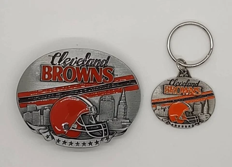 Vintage Cleveland Browns Belt Buckle & Keychain Cover