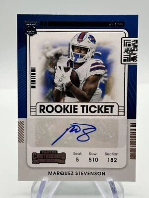 2021 Contenders Buffalo Rookie Ticket Auto Marquez Stevenson Bills Variation  - Image 1 of 2