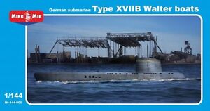 Mikro Mir 144-006 - 1/144 German submarine type XVIIB Walter boats, model kit