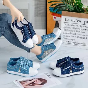 Damen Sneakers Flache Schuhe Sportschuhe Low Bequeme Mesh Schuhe Fitness Sneaker - Bild 1 von 13
