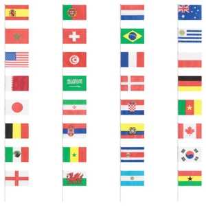 32 PIEZAS Bandera Nacional en Palo Internacional Mundo País Palo Banderas Banderas - Imagen 1 de 12