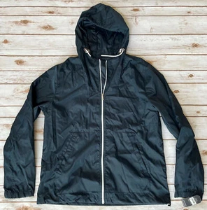 NAUTICA FULL ZIP HOODED WINDREAKER JACKET NAVY BLUE MENS LARGE $128 NEW WITH TAG - Picture 1 of 6