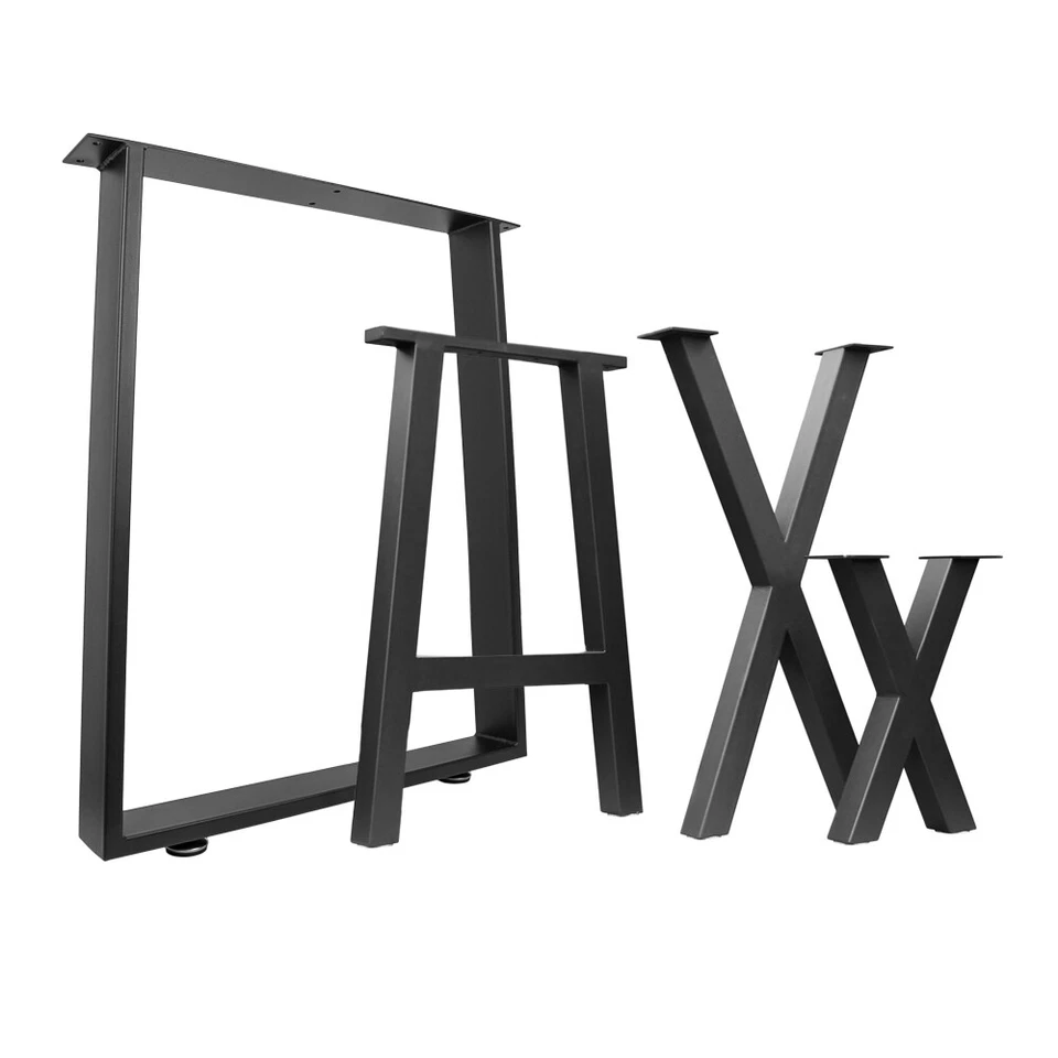 Tischbeine Tischkufen Tischgestell Schwarz Metall Tischuntergestell Trapez X T - Bild 1 von 4
