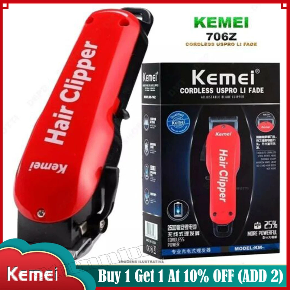Kit de recortadora de pelo profesional máquina de corte de pelo peluquero Kemei 706Z Foto 1 de 4