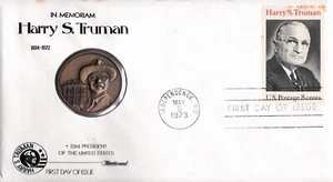 USA #1499  FLEETWOOD FDC   Harry S. Truman - 33rd President Bronze Memorian - Picture 1 of 3