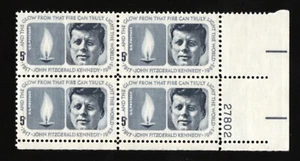 Scott # 1246  US  Kennedy and Eternal Flame  Plate Block LR  M/NH - 1964 - Picture 1 of 2