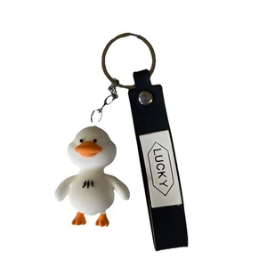 Schlüsselanhänger weiße Ente Glück NEU - Bild 1 von 6