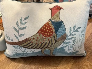 Pier, One Pheasant, Fall Rectangle, Pillow With Teal Backing - Picture 1 of 7