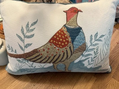 Pier, One Pheasant, Fall Rectangle, Pillow With Teal Backing - Image 1 of 4