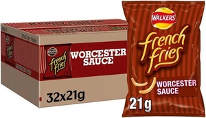 Walkers French Fries Worcester Sauce Snacks 32x21g Full Box - Picture 1 of 3