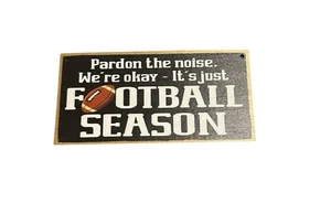 NEW wood sign home decor novelty hanging football season - Picture 1 of 4