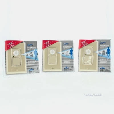 Leviton 6780-I Ivory Single Pole Decora Motion Sensor Occupancy Switch 300W 3pcs - Image 1 of 4