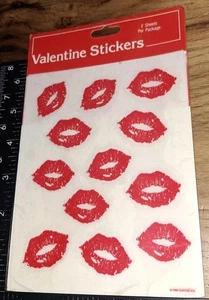 vintage Stickers Red See Thru  Lips 1 Pkg,code20-1 - Picture 1 of 4