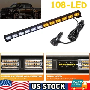 1x 108LED Car Emergency Strobe Light Bar Flashing Warning Light Bar Yellow/white - Bild 1 von 22