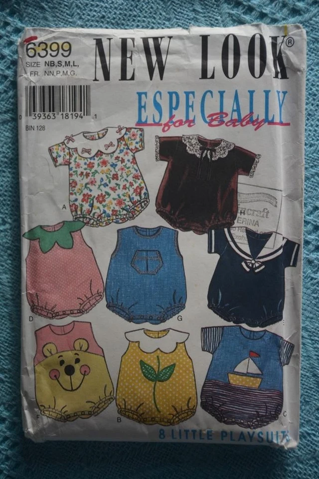 #6399 NEW LOOK Especially for Baby Sewing PATTERN. 8 x Playsuits. Size NB-S-M-L - image 1 of 1