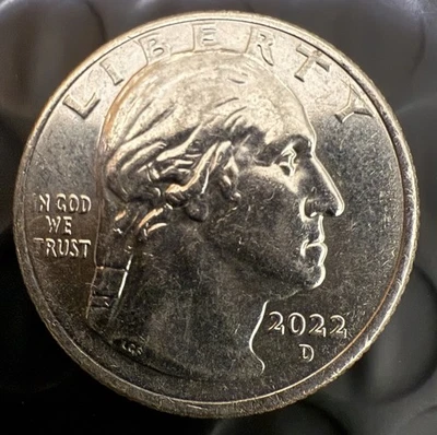 2022 年 D 版 Maya Angelou Quarter-Circulated- Errors Drooling George Washington — 第 1/4 张图片