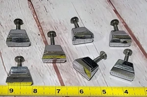 7 Vtg. Chrome Drawer Pulls Single Screw 60's Retro MCM Decor - Picture 1 of 9