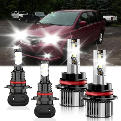 For Dodge Grand Caravan 2005-2007 Front LED Headlight Hi Lo Beam Fog Light Bulb - Image 1 of 4