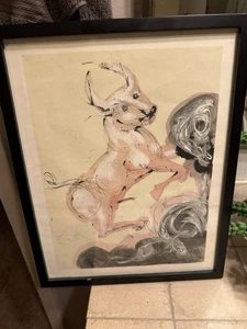 SALVADOR DALI STIER STERNZEICHEN OFFSET LITHO PLATTE SIGNIERT PENN DRUCKE NEW YORK 1969 - Bild 1 von 5