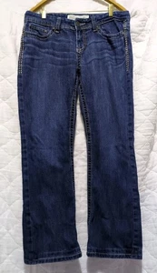 BKE Payton Jeans Damen 30R Blau Bootcut Stretch Distressed Mid Rise Custom Hem - Bild 1 von 16