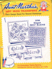 3796 Aunt Martha Embroidery Hot Iron Transfer Pattern Elegant Quilt Blocks His