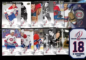 2008-09 MONTREAL CANADIENS CENTENNIAL 100th 1-200 + 50 CENTS & BANNER SEE LIST - Picture 1 of 267