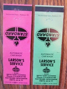 LARSON'S STANDARD GASOLINERA MATCHBOOK COVERS: HAYWARD, WISCONSIN -E22 - Imagen 1 de 2