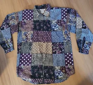 Vintage 1980-90's ☆RAAM ORIGINAL☆ Long Sleeve Oversized Shirt -100% SILK- Sz M - Picture 1 of 7