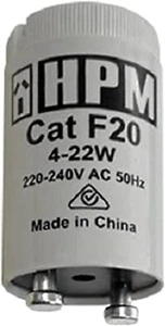 HPM F20 4-22W Fluorescent Starter 4-22W Fluorescent Starter, White, 1 Count (... - Picture 1 of 12