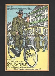 CARTOLINA PUBBLICITARIA: VAN HAUWAERT BICICLETTE - BRUXELLES, BELGIO - anni '10 circa - Foto 1 di 2