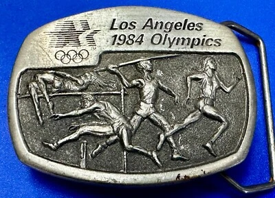 Track & Field Race - 1984 Los Angeles Olympics Pewter Sanchez Belt Buckle - Image 1 of 4